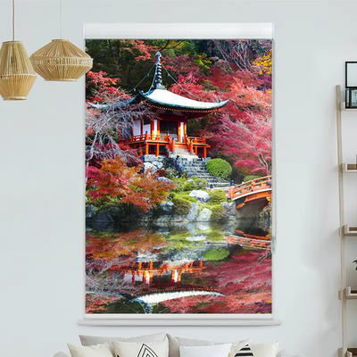 Kassettenrollo Motiv Asiatischer Garten Im Herbst | bis B 420 x H 420 cm