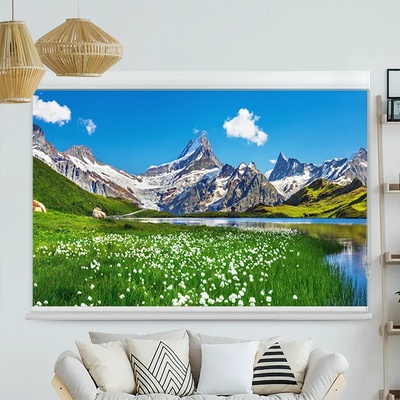 Kassettenrollo Motiv Schweizer Alpen Bachalpsee