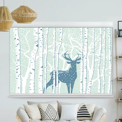 Kassettenrollo Motiv Hirsch Im Wald | bis B 420 x H 420 cm