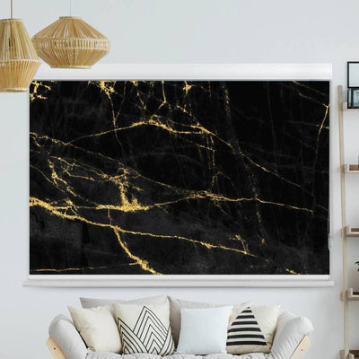 Kassettenrollo Motiv Schwarz Goldener Hintergrund