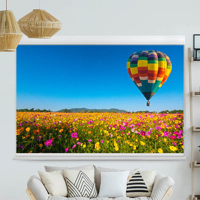 Kassettenrollo Motiv Blumenwiese Ballon