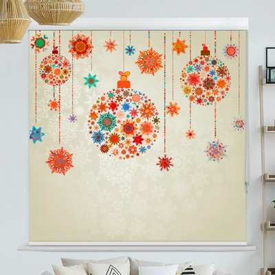 Kassettenrollo Motiv Christmas Kugeln | bis B 420 x H 420 cm