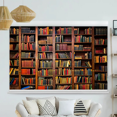 Kassettenrollo Motiv Altes Bücherregal