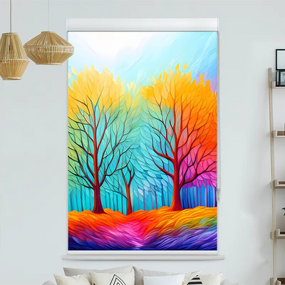Kassettenrollo Motiv Herbstwald Kunst | bis B 420 x H 420 cm