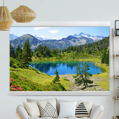 Kassettenrollo Motiv Berglandschaft mit See
