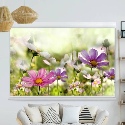 Kassettenrollo Motiv Blumen Bluehen auf Wiese