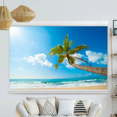 Kassettenrollo Motiv Palme Meer