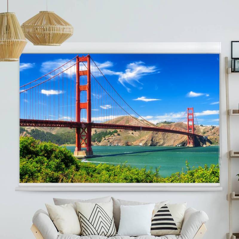 Kassettenrollo Motiv 'Golden Gate Bridge'