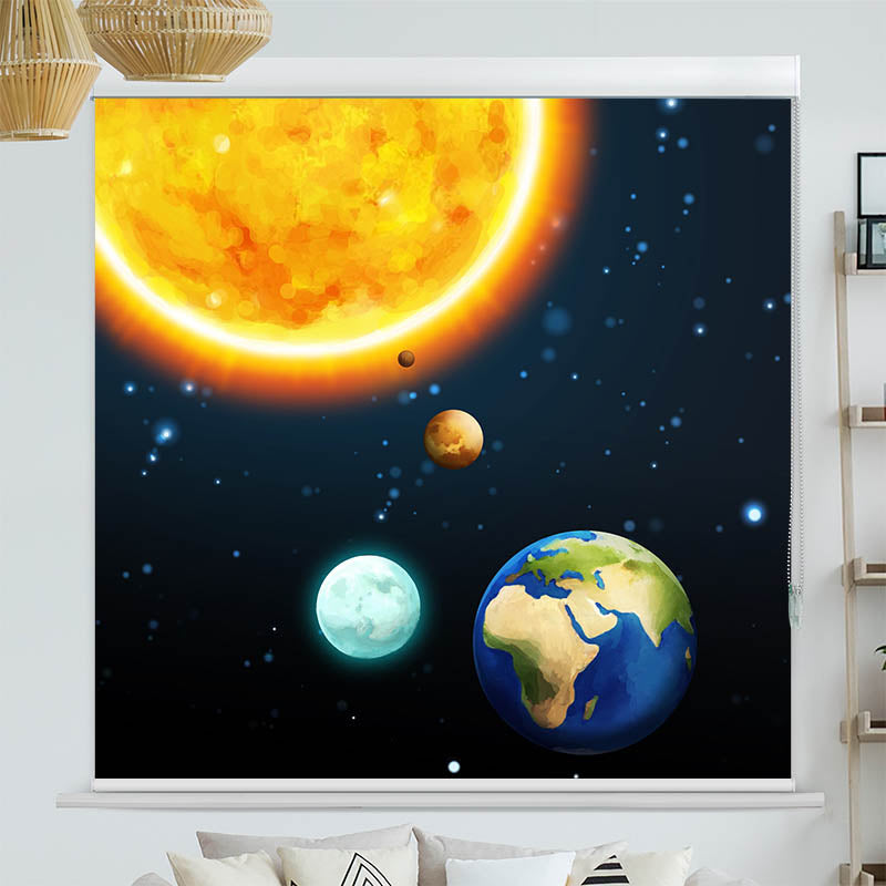 Kassettenrollo Motiv 'Sonne und Planeten'