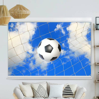 Kassettenrollo Motiv Fussball im Netz