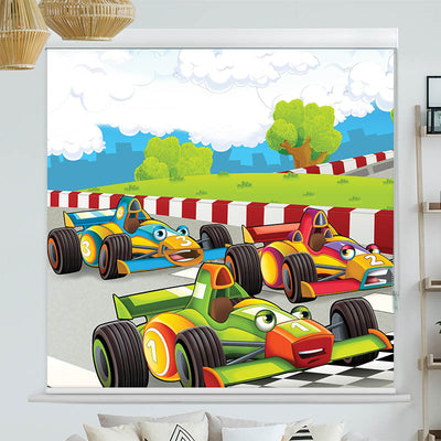 Kassettenrollo Motiv 'Autorennen'