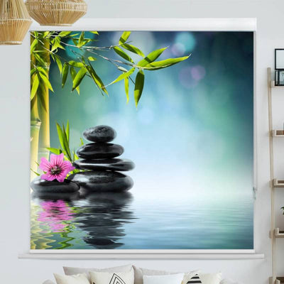 Kassettenrollo Motiv Black Stones Wellnes