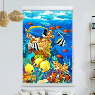 Kassettenrollo Motiv Fische Comic