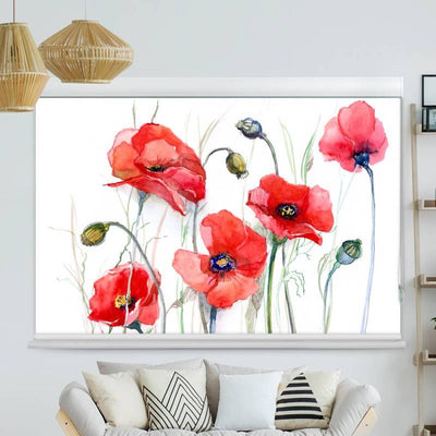 Kassettenrollo Motiv Mohnblumen Gemaelde