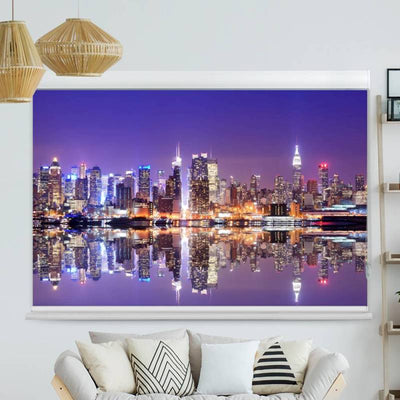 Kassettenrollo Motiv Skyline Manhatten Nacht