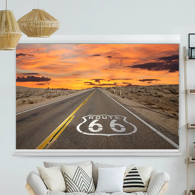 Kassettenrollo Motiv Route 66