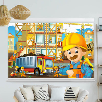 Kassettenrollo Motiv 'Baustelle'