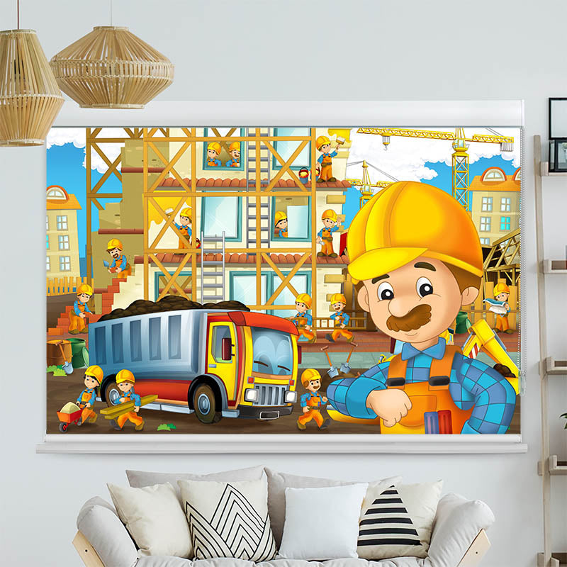 Kassettenrollo Motiv 'Baustelle'