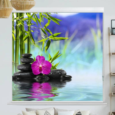 Kassettenrollo Motiv Spa Orchidee Steine