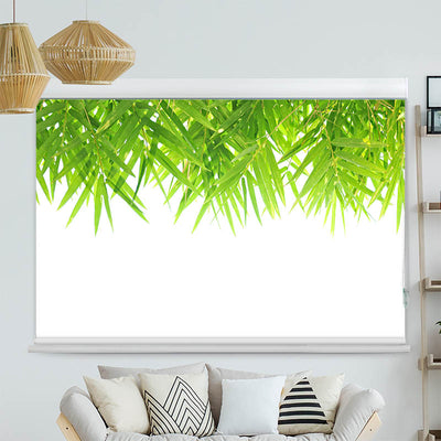 Kassettenrollo Motiv Bambus Blaetter Oben