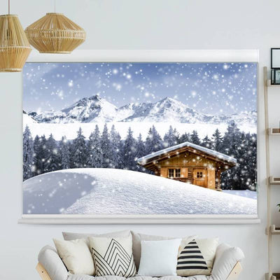 Kassettenrollo Motiv Schneehuette Winter