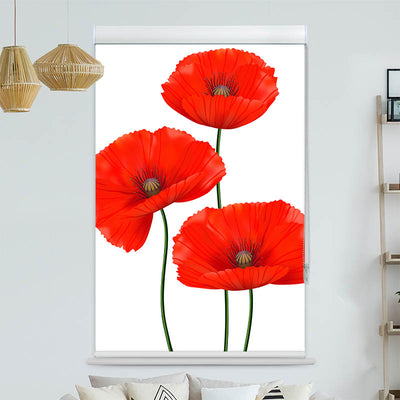 Kassettenrollo Motiv 'Mohnblumen'