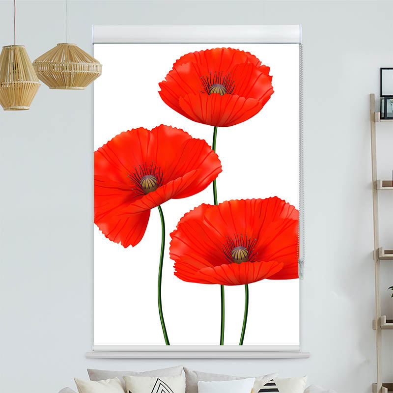 Kassettenrollo Motiv 'Mohnblumen'