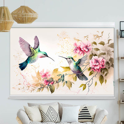 Kassettenrollo Motiv Kolibri Blueten