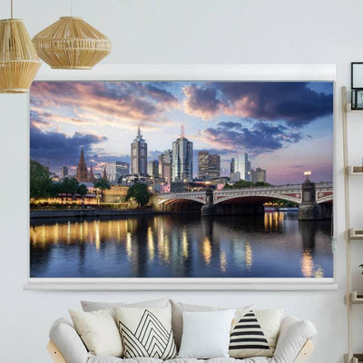 Kassettenrollo Motiv 'Melbourne Skyline'