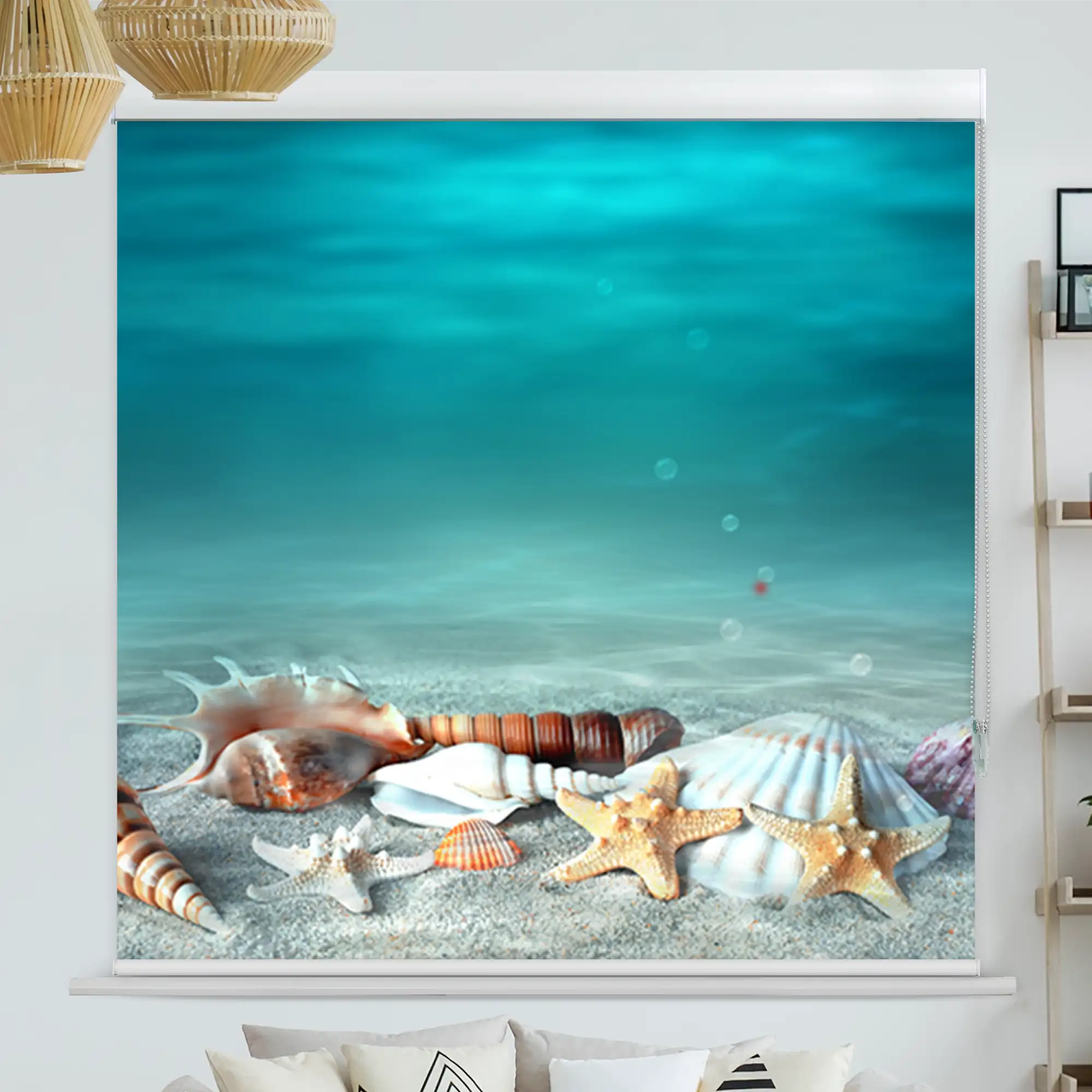 Kassettenrollo Motiv Muschel Und Seestern Am Strand