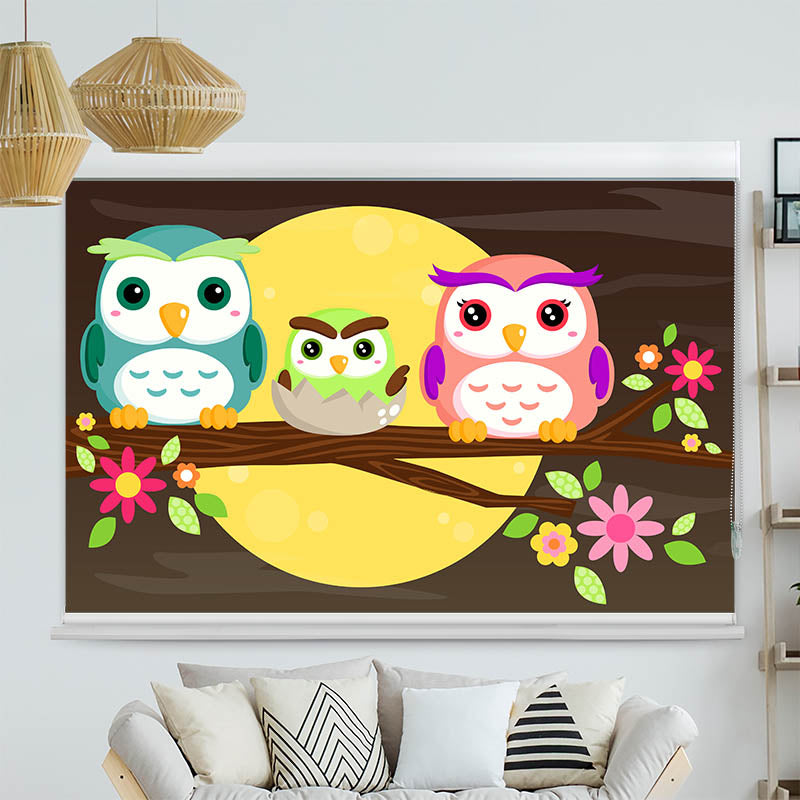 Kassettenrollo Motiv 'Eulen'