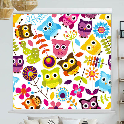 Kassettenrollo Motiv 'Eulen Grafik'