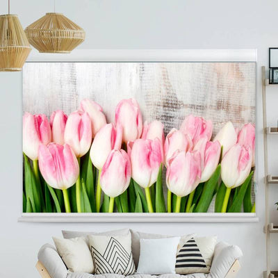 Kassettenrollo Motiv 'Shabby Chic Tulpen'