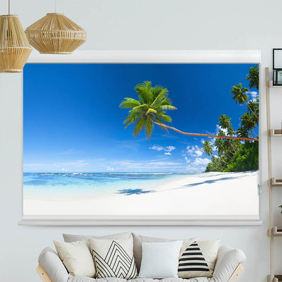 Kassettenrollo Motiv 'Traumstrand mit Palmen'
