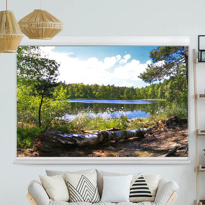 Kassettenrollo Motiv 'Waldsee Panorama'