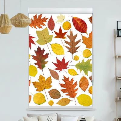 Kassettenrollo Motiv Herbstlaub | bis B 420 x H 420 cm