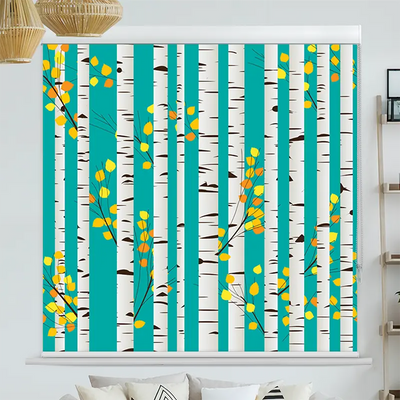 Kassettenrollo Motiv Birken Im Herbst | bis B 420 x H 420 cm