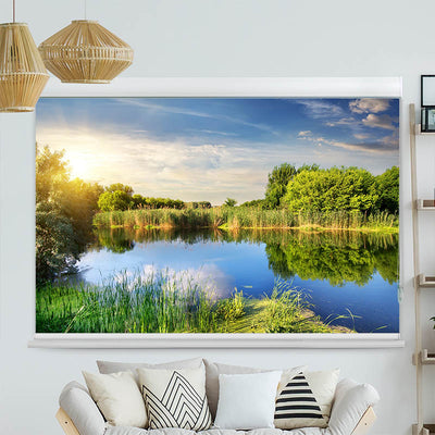 Kassettenrollo Motiv Idyllischer Waldsee