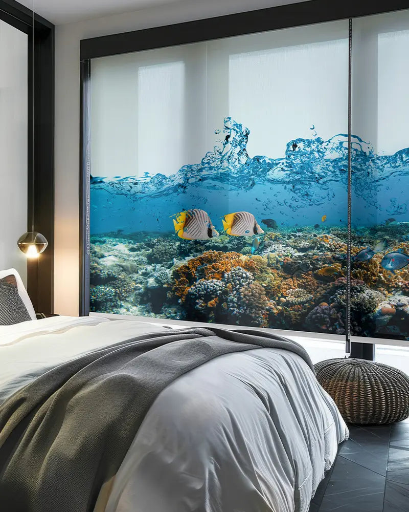 Kassettenrollo im Schlafzimmer