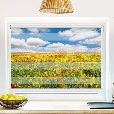 Fotorollo Kornfeld Mohnblumen Feld