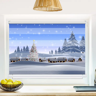 Klemmfix Doppelrollo Schneelandschaft | Klemm Doppelrollo