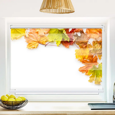 Klemmfix Doppelrollo 'Herbstlaub' | Klemm Doppelrollo