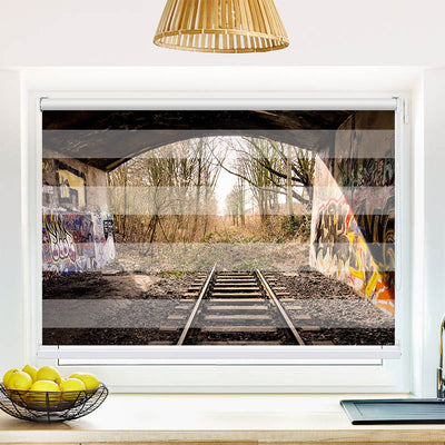 Fotorollo Bahnschienen Endstation