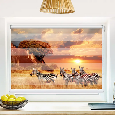 Klemm Doppelrollo Zebras In Afrikas Savanne