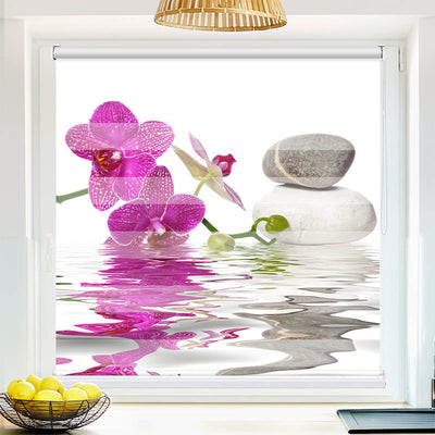 Fotorollo Wasser Orchidee Steine