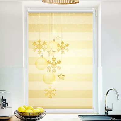 Klemmfix Doppelrollo Weihnachtsschmuck Gold | Klemm Doppelrollo