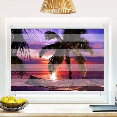 Fotorollo Haengematte Palmen Nacht