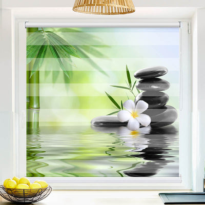 Fotorollo Frangipani Bambus Steine