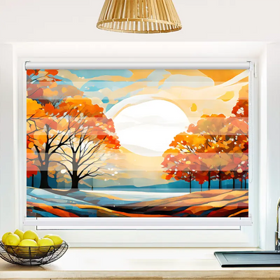 Klemmfix Doppelrollo 'Herbstbaeume' | Klemm Doppelrollo