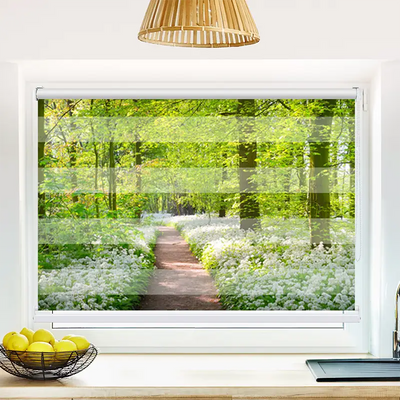 Klemm Doppelrollo Waldweg Mit Blumen